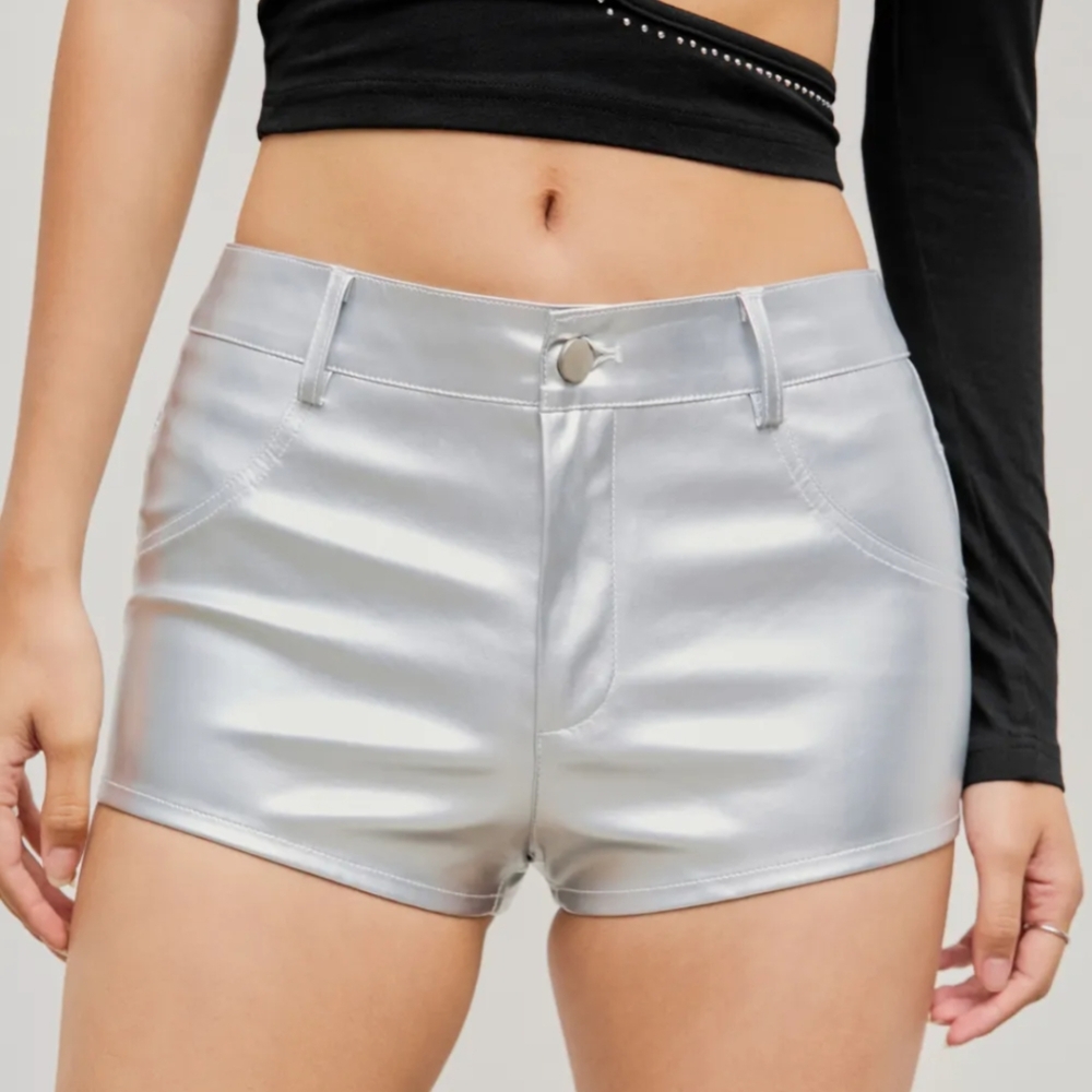 Cider Metallic Silver Shorts